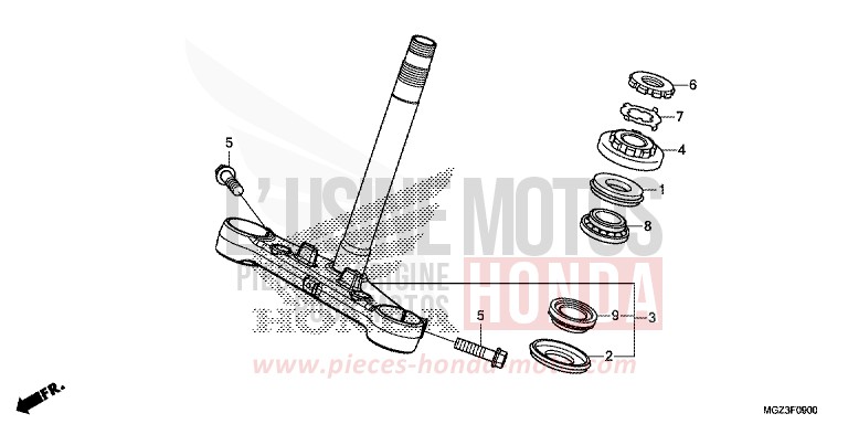 STEERING STEM for CBR500R ABS SEAL SILVER METALLIC (NHA14) from 2014